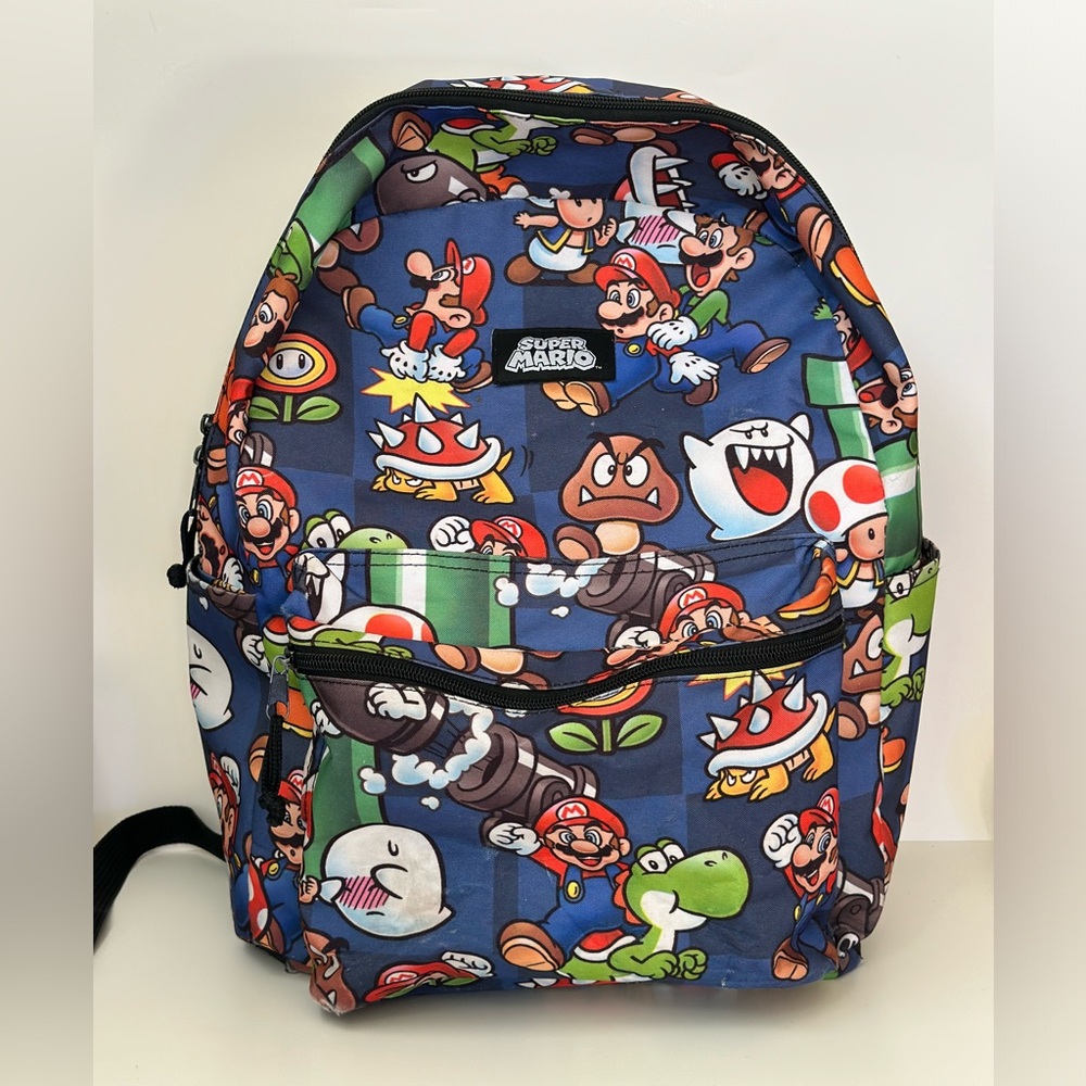 Nintendo 2022 Super Mario Bros. All Over Print 16" Backpack School Book Bag